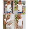 image:imageEkouaer Womens Maternity Shirts 3 Packs Flying Short Sleeve Pregnancy Tops Side Ruched Tunic Blouse Mama Clothes SXXLBlack  White  Brown3pcs