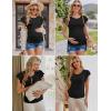 image:imageEkouaer Womens Maternity Shirts 3 Packs Flying Short Sleeve Pregnancy Tops Side Ruched Tunic Blouse Mama Clothes SXXLBlack  White  Brown3pcs