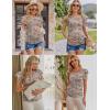 image:imageEkouaer Womens Maternity Shirts 3 Packs Flying Short Sleeve Pregnancy Tops Side Ruched Tunic Blouse Mama Clothes SXXLBlack  White  Printlight Khaki3pcs