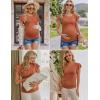 image:imageEkouaer Womens Maternity Shirts 3 Packs Flying Short Sleeve Pregnancy Tops Side Ruched Tunic Blouse Mama Clothes SXXLCaramel  Grey  Wine Red3pcs