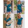 image:imageEkouaer Womens Maternity Shirts 3 Packs Flying Short Sleeve Pregnancy Tops Side Ruched Tunic Blouse Mama Clothes SXXLDark Grey  Army Green  Blue Green3pcs