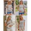 image:imageEkouaer Womens Maternity Shirts 3 Packs Flying Short Sleeve Pregnancy Tops Side Ruched Tunic Blouse Mama Clothes SXXLDark Grey  Black  Light Grey3pcs
