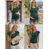 image:imageEkouaer Womens Maternity Shirts 3 Packs Flying Short Sleeve Pregnancy Tops Side Ruched Tunic Blouse Mama Clothes SXXLPink  Floral Black  Lake Green3pcs