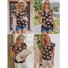 image:imageEkouaer Womens Maternity Shirts 3 Packs Flying Short Sleeve Pregnancy Tops Side Ruched Tunic Blouse Mama Clothes SXXLWine Red  Floral Black  Dark Blue3pcs