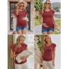 image:imageEkouaer Womens Maternity Shirts 3 Packs Flying Short Sleeve Pregnancy Tops Side Ruched Tunic Blouse Mama Clothes SXXLWine Red  Floral Black  Dark Blue3pcs