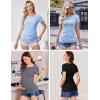 image:imageEkouaer Womens Maternity Shirts 3 Packs Round Neck Short Sleeve Side Ruched Swiss Dot T Shirt Tops SXXLBlackCoffeeLight Blue