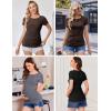 image:imageEkouaer Womens Maternity Shirts 3 Packs Round Neck Short Sleeve Side Ruched Swiss Dot T Shirt Tops SXXLBlackDark GreyCoffee