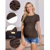 image:imageEkouaer Womens Maternity Shirts 3 Packs Round Neck Short Sleeve Side Ruched Swiss Dot T Shirt Tops SXXLBlackDark GreyCoffee