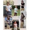 image:imageEkouaer Womens Maternity Shirts 3 Packs Round Neck Short Sleeve Side Ruched Swiss Dot T Shirt Tops SXXLBlackDark GreyCoffee