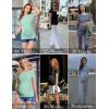 image:imageEkouaer Womens Maternity Shirts 3 Packs Round Neck Short Sleeve Side Ruched Swiss Dot T Shirt Tops SXXLBlackDark GreyLight Blue