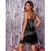 image:imageEkouaer Womens Nightgown Satin Nightgowns for Women Vneck Lace Chemise Sleepwear Soft Lingerie for WomenBlack