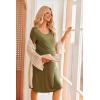 image:imageEkouaer Womens Nursing Dress Summer Short Sleeve Patchwork Maternity Breastfeeding Knee Length DressArmy Green