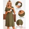 image:imageEkouaer Womens Nursing Dress Summer Short Sleeve Patchwork Maternity Breastfeeding Knee Length DressArmy Green