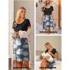 image:imageEkouaer Womens Nursing Dress Summer Short Sleeve Patchwork Maternity Breastfeeding Knee Length DressBlackfloral Grey
