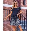 image:imageEkouaer Womens Nursing Dress Summer Short Sleeve Patchwork Maternity Breastfeeding Knee Length DressNavy Blue Floral