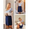 image:imageEkouaer Womens Nursing Dress Summer Short Sleeve Patchwork Maternity Breastfeeding Knee Length DressNavynavy Stripe