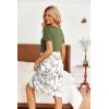 image:imageEkouaer Womens Nursing Dress Summer Short Sleeve Patchwork Maternity Breastfeeding Knee Length DressWhitegreen Leaf