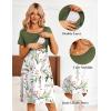 image:imageEkouaer Womens Nursing Dress Summer Short Sleeve Patchwork Maternity Breastfeeding Knee Length DressWhitegreen Leaf