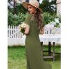 image:imageEkouaer Womens Nursing Dress Summer V Neck Short Sleeve Maternity Split Long Dresses for Breastfeeding with Pockets SXXLArmy Green