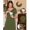 image:imageEkouaer Womens Nursing Dress Summer V Neck Short Sleeve Maternity Split Long Dresses for Breastfeeding with Pockets SXXLArmy Green