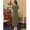 image:imageEkouaer Womens Nursing Dress Summer V Neck Short Sleeve Maternity Split Long Dresses for Breastfeeding with Pockets SXXLArmy Green