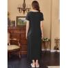 image:imageEkouaer Womens Nursing Dress Summer V Neck Short Sleeve Maternity Split Long Dresses for Breastfeeding with Pockets SXXLBlack