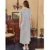image:imageEkouaer Womens Nursing Dress Summer V Neck Short Sleeve Maternity Split Long Dresses for Breastfeeding with Pockets SXXLBlack Stripe