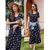 image:imageEkouaer Womens Nursing Dress Summer V Neck Short Sleeve Maternity Split Long Dresses for Breastfeeding with Pockets SXXLBlackfloralwhite