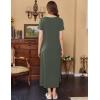 image:imageEkouaer Womens Nursing Dress Summer V Neck Short Sleeve Maternity Split Long Dresses for Breastfeeding with Pockets SXXLGreen