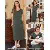 image:imageEkouaer Womens Nursing Dress Summer V Neck Short Sleeve Maternity Split Long Dresses for Breastfeeding with Pockets SXXLGreen