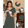 image:imageEkouaer Womens Nursing Dress Summer V Neck Short Sleeve Maternity Split Long Dresses for Breastfeeding with Pockets SXXLGreen