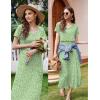 image:imageEkouaer Womens Nursing Dress Summer V Neck Short Sleeve Maternity Split Long Dresses for Breastfeeding with Pockets SXXLGreen Floral