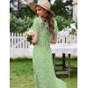 image:imageEkouaer Womens Nursing Dress Summer V Neck Short Sleeve Maternity Split Long Dresses for Breastfeeding with Pockets SXXLGreen Floral