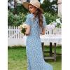 image:imageEkouaer Womens Nursing Dress Summer V Neck Short Sleeve Maternity Split Long Dresses for Breastfeeding with Pockets SXXLLight Blue Floral