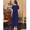 image:imageEkouaer Womens Nursing Dress Summer V Neck Short Sleeve Maternity Split Long Dresses for Breastfeeding with Pockets SXXLNavy Blue