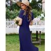image:imageEkouaer Womens Nursing Dress Summer V Neck Short Sleeve Maternity Split Long Dresses for Breastfeeding with Pockets SXXLNavy Blue