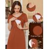 image:imageEkouaer Womens Nursing Dress Summer V Neck Short Sleeve Maternity Split Long Dresses for Breastfeeding with Pockets SXXLOrange