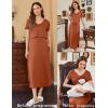 image:imageEkouaer Womens Nursing Dress Summer V Neck Short Sleeve Maternity Split Long Dresses for Breastfeeding with Pockets SXXLOrange