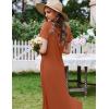 image:imageEkouaer Womens Nursing Dress Summer V Neck Short Sleeve Maternity Split Long Dresses for Breastfeeding with Pockets SXXLOrange