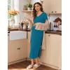 image:imageEkouaer Womens Nursing Dress Summer V Neck Short Sleeve Maternity Split Long Dresses for Breastfeeding with Pockets SXXLTeal