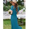 image:imageEkouaer Womens Nursing Dress Summer V Neck Short Sleeve Maternity Split Long Dresses for Breastfeeding with Pockets SXXLTeal