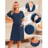 image:imageEkouaer Womens NursingDeliveryLaborHospital Nightdress Short Sleeve Maternity Nightgown with Button SXXL1 Navy Blue