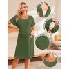 image:imageEkouaer Womens NursingDeliveryLaborHospital Nightdress Short Sleeve Maternity Nightgown with Button SXXLArmy Green