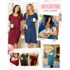 image:imageEkouaer Womens NursingDeliveryLaborHospital Nightdress Short Sleeve Maternity Nightgown with Button SXXLBlack