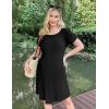 image:imageEkouaer Womens NursingDeliveryLaborHospital Nightdress Short Sleeve Maternity Nightgown with Button SXXLBlack