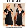 image:imageEkouaer Womens NursingDeliveryLaborHospital Nightdress Short Sleeve Maternity Nightgown with Button SXXLBlack