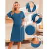 image:imageEkouaer Womens NursingDeliveryLaborHospital Nightdress Short Sleeve Maternity Nightgown with Button SXXLBlue