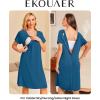 image:imageEkouaer Womens NursingDeliveryLaborHospital Nightdress Short Sleeve Maternity Nightgown with Button SXXLBlue