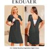 image:imageEkouaer Womens NursingDeliveryLaborHospital Nightdress Short Sleeve Maternity Nightgown with Button SXXLDark Grey