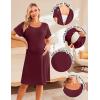 image:imageEkouaer Womens NursingDeliveryLaborHospital Nightdress Short Sleeve Maternity Nightgown with Button SXXLDark Red